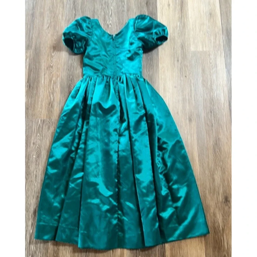 Girl's Size 10/12 Green Satin Dress 💚 Youth Theater Costume Cosplay‎ Fairycore